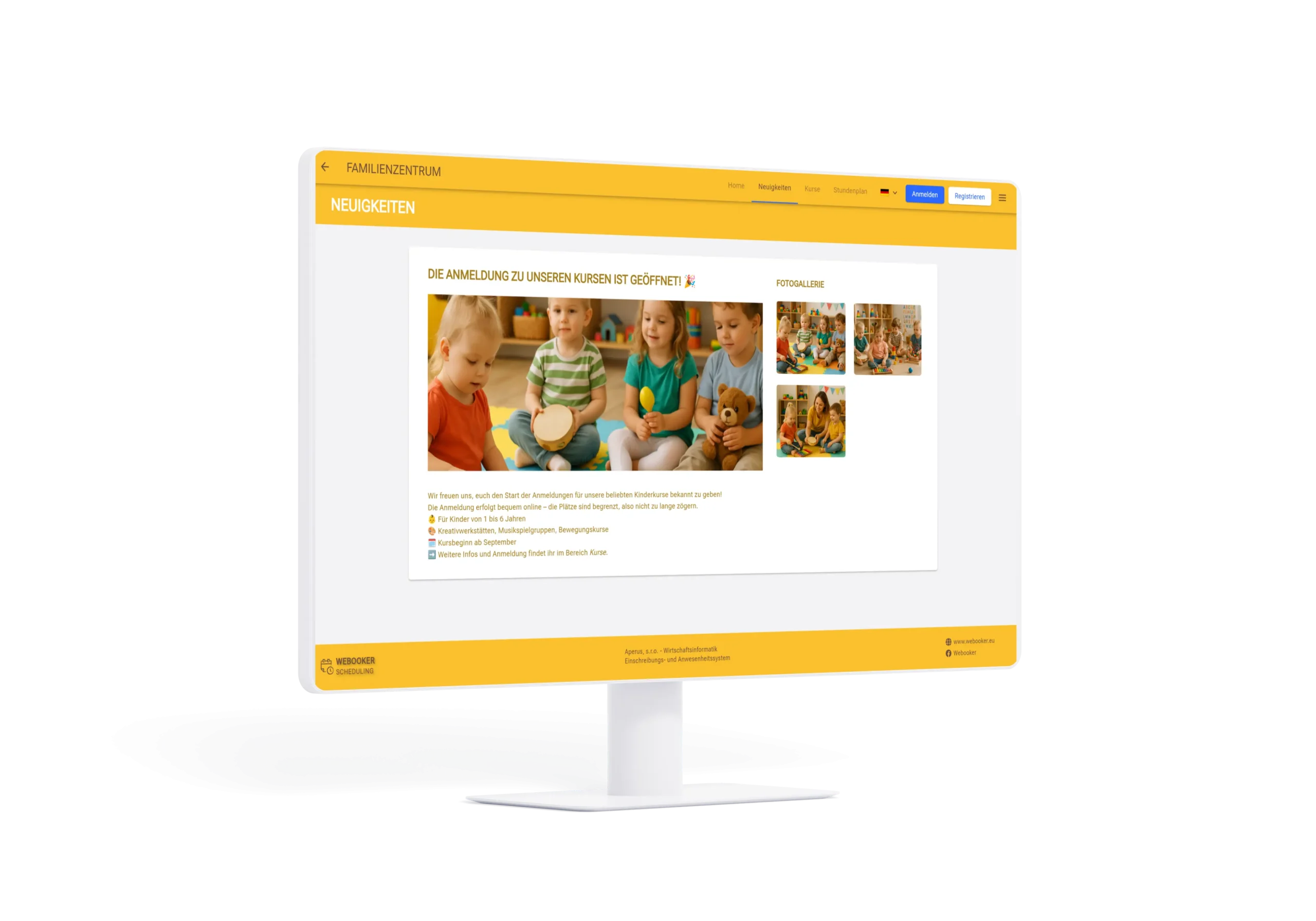 Kinder- und Familienzentren und ihr Online-Buchungssystem für Kurse